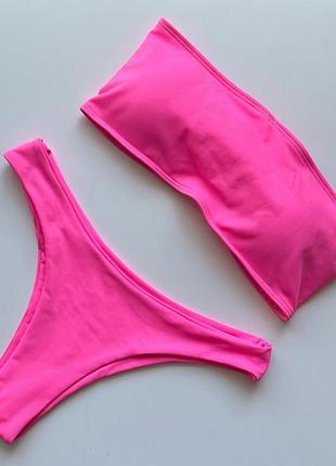 Купальник рожевий бандо бразиліани