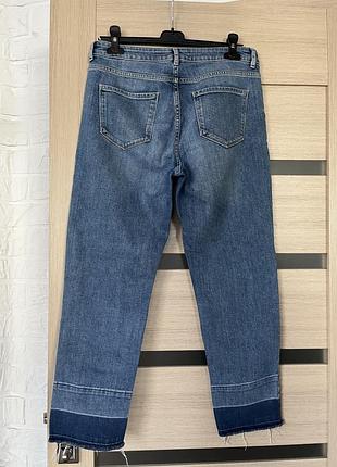 Джинсы прямые укороченные синие с необработанным краем m&amp;s collection