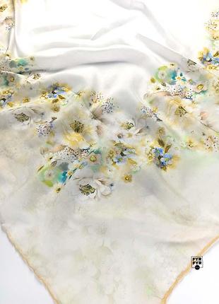 Весенний летний платок косынка 90*90 тонкий хлопок на голову шею новый