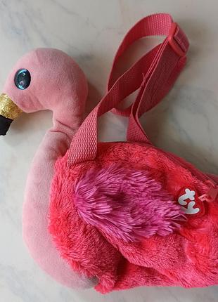 Сумочка плюшевая фламинго ty игрушка