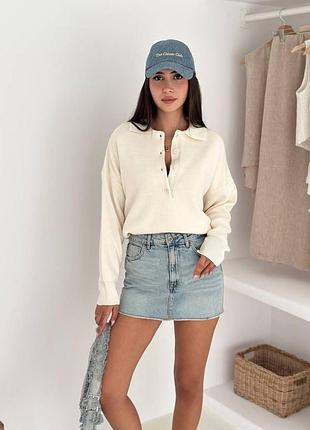 Трикотажный джемпер с мягким воротником, туречка 🇹🇷