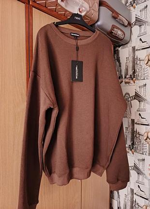 Теплий свитшот овер сайз)розмер л/ххл+