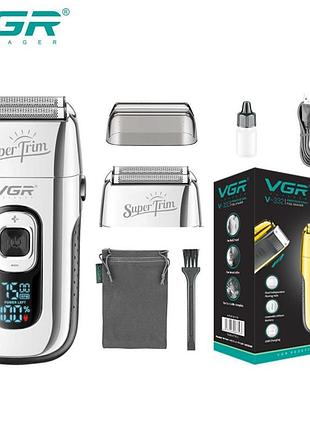 Электробритва vgr v-332 silver шейвер, двойное лезвие, триммер
