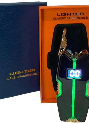 Електрична usb-запальничка з подвійною дуговою плазмою та led-підсвіткою (hl-654-2)