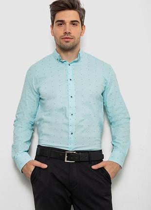 Рубашка мужская с принтом цвет мятный туречки