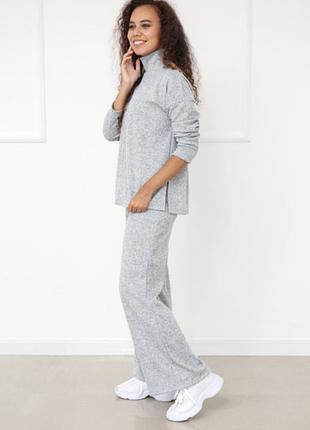 Модний брючний костюм із ангори софт, костюм двойка гольф и штаны палаццо