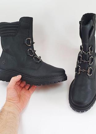 Черные ботинки rieker 43 27-27.5 см