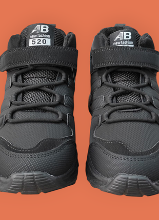 Черные  кроссовки, кеды хайтопы деми утеплённые для девочки мальчика осенние