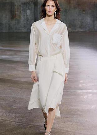 Zara спідниця юбка міді з льону лляна