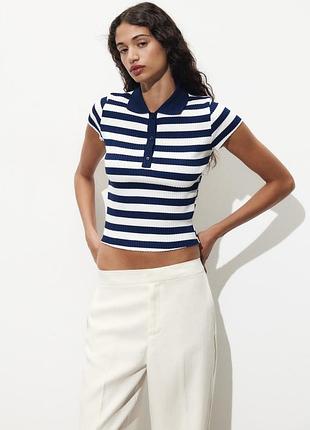 Поло zara футболка в рубчик 0858/154.