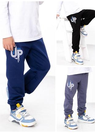 Спортивні штани для хлопчиків, спортивні брюки з манжетами двонитка, спортивные штаны двунитка демисезонные