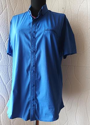 Рубашка синяя размер 42-44 хлопок  турция
