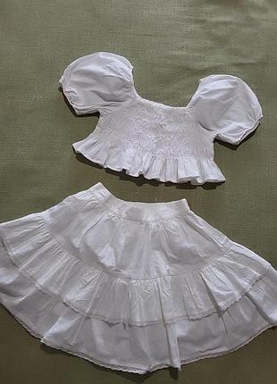 Білий літній комплект для дівчинки