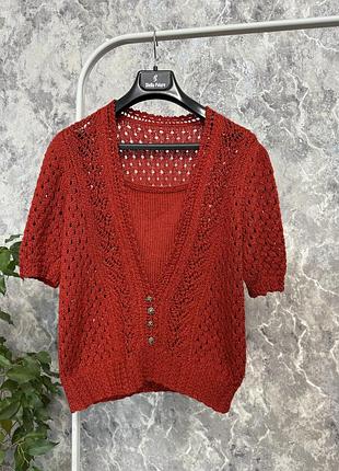 Кардиган футболка вʼязаний кардиган з ґудзиками