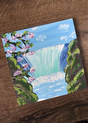 Картина водоспад природа пляж сакура handmade