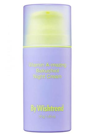 Ночной крем с ретинолом и бакучиолом by wishtrend vitamin a-mazing bakuchiol night cream 30 мл