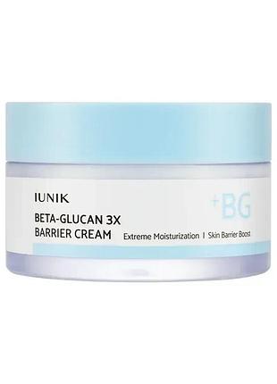 Крем для зміцнення захисного бар'єру з бета-глюканом iunik beta glucan 3x barrier cream 50 мл