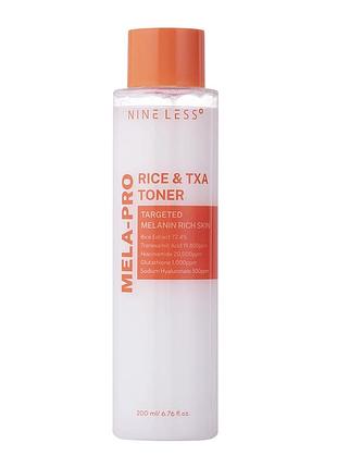 Тонер з транексамовою кислотою nine less mela-pro rice & txa toner 200ml
