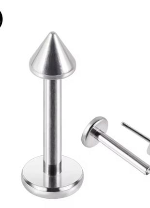 Лабрет із конусним накінечником 1,2*8mm / сережка / пірсинг