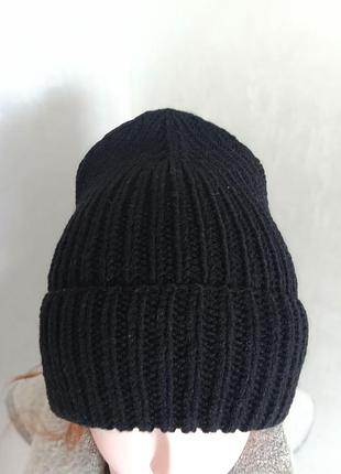 Шапка вязаная резинкой 1*1 с подворотом размер 56-58см (мод42)