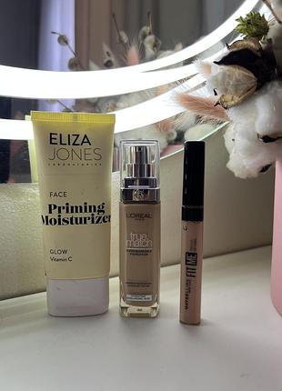 Тональний крем для обличчя l'oreal paris true match + консилер та праймер у подарунок