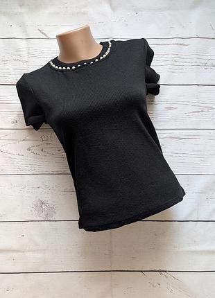 Черная футболка, топ от bershka