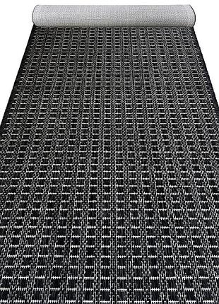 Безворсовая ковровая дорожка на резиновой основе ширина 0.67 м flex антрацит 19706/80