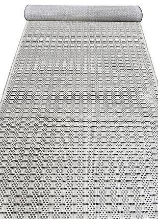 Безворсовая ковровая дорожка на резиновой основе ширина 0.67 м flex светло-серый однотон 19706/08