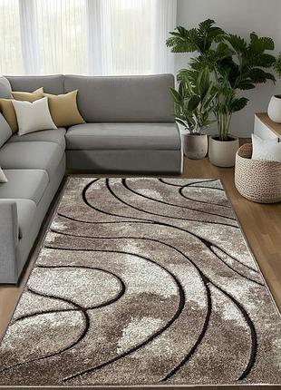 Ковер бежевый 2.0 x 3.0 м c рельефным ворсом fashion beige 32007/110