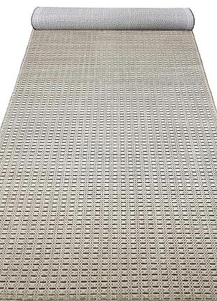 Безворсовая ковровая дорожка на резиновой основе ширина 1.2 м flex светло-бежевый однотон 19706/19