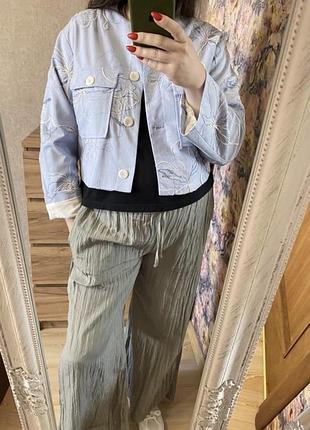 Новый хлопковый укорочённый жакет- пиджак 50 р zara
