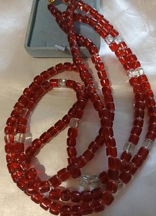 Намисто вінтаж часів зір чеське скло яблунекс.