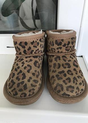 Замшеві угги з анімалістичним принтом