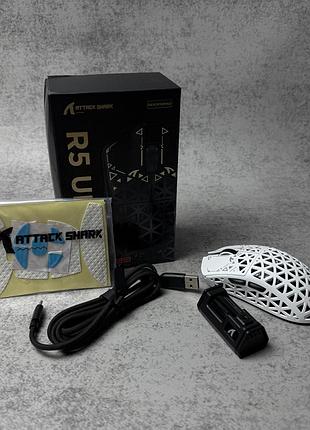 Бездротова ультралегка ігрова мишка attack shark r5 white ultra paw3950 max / 8k