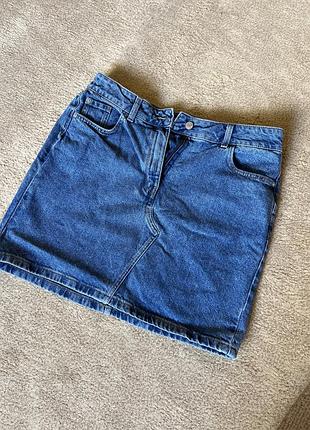 Спідниця джинсова  синього кольору next р. 40  одягнута була 2 рази