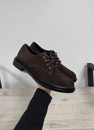 В наявності туфлі на шнурівці натур замш шоколад / коричневі 36-40р