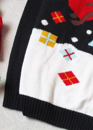 Новогодний,рождественский свитер с сантой и оленем на скутере)),размер м/l5 фото