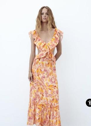 Легкое литное платье zara, размир l