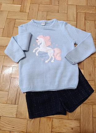 Светр,кофта 9,10р. waikiki блакитна з блискітками, стильний одяг для дівчаток