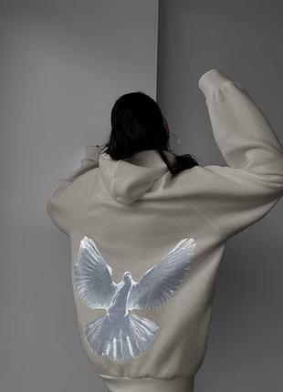 Женское теплое худи на флисе мод.344