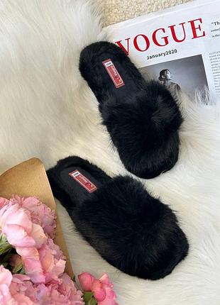 ⭐⭐⭐⭐⭐ 
тепленькие домашние тапули с мехом kt1019 (черные)