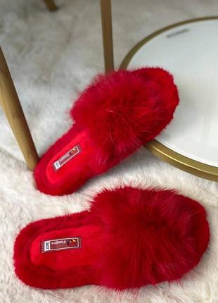 ⭐⭐⭐⭐⭐ 
тепленькие домашние тапули с мехом kt1019/2 (красные)