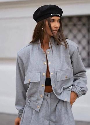 Костюм кашемировый бомбер и шорты