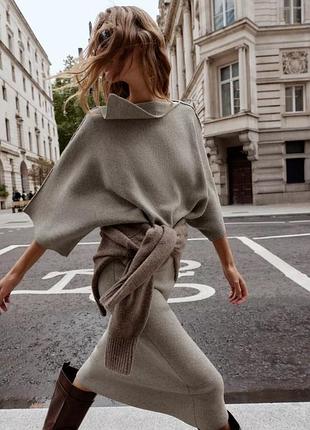 Светр жіночий сірий з лацканами zara new