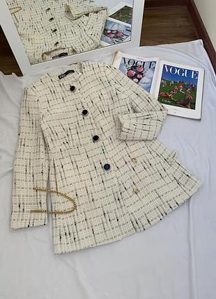 Твідовий подовжений жакет zara