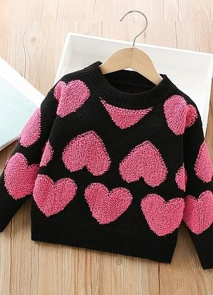 Светрик для дівчаток сердечка