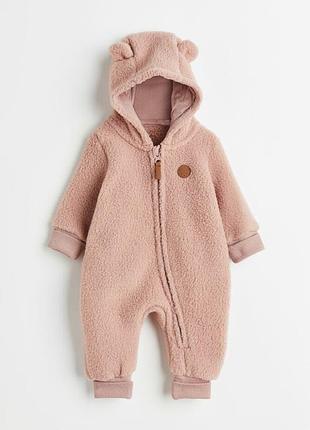 H&m флисовый комбинезон человечек поддева шерпа petal