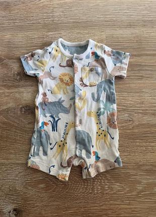 Гарний пісочник, на хлопчика 0-3 місяців, з гарним принтом, звірів, від дорогого бренду: m&s