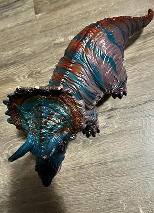 Іграшка динозавр трицератопс з гуми, 38 см