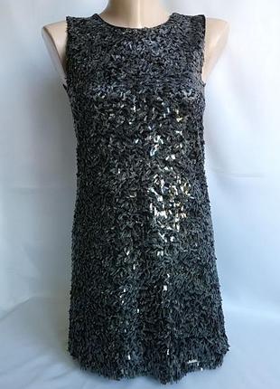 Плаття guess вечірнє кокальне коротке міні чорне з паєтками без рукавів
